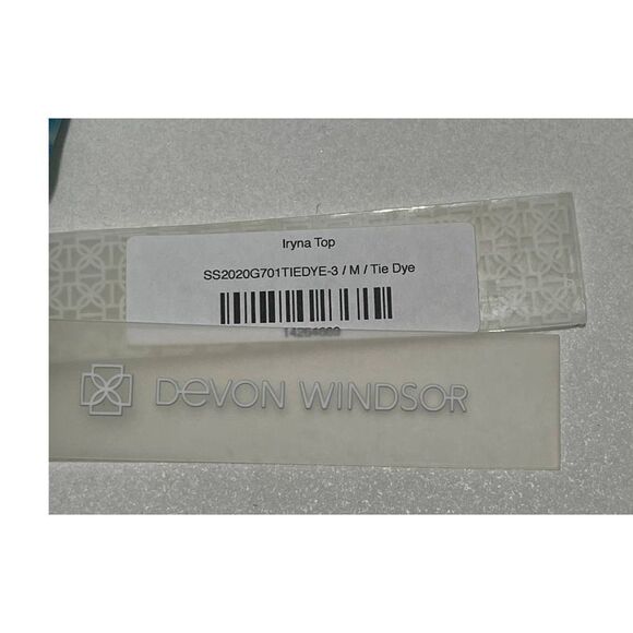 Devon Windsor‎ Iryna One Shoulder Bathing Suit Bikini Swim Top Blue White Medium - Picture 3 of 10